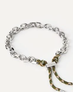 Cottage Essential Rope And Chain Silver Bracelet -Fashion Accessories 1 PU02 692 U