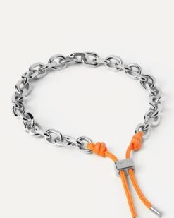 Tangerine Essential Rope And Chain Silver Bracelet