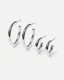 Supreme&Mini Cloud Silver Hoops Bundle -Fashion Accessories 1 Pack AR02 376 388 U 77196570 931d 4b6a 8710 4e0c65c57458