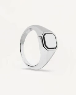 Octet Stamp Silver Ring -Fashion Accessories 1.AN02 627 U scaled