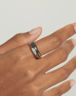 Gala Stamp Silver Ring -Fashion Accessories 11 BUNDLE 03 beauty4 scaled