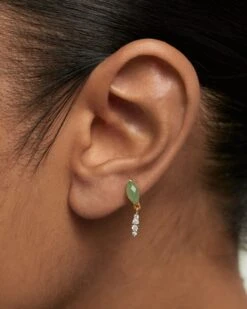 Green Aventurine Ginger Single Earring -Fashion Accessories 11 PG01 063 U beauty2 scaled