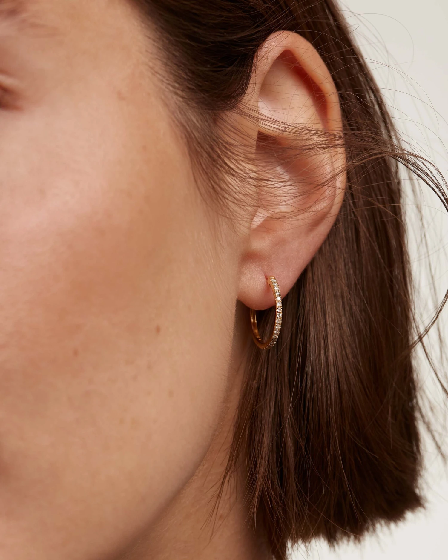 Diamonds And Gold Eternity Medium Hoops 3 Diamonds And Gold Eternity Medium Hoops - Image 3