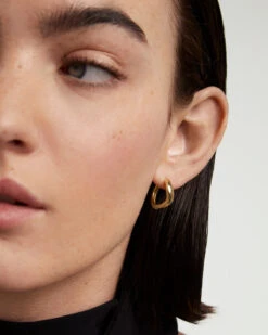 Gold Celeste Hoops -Fashion Accessories 2 AR05 A36 beauty2