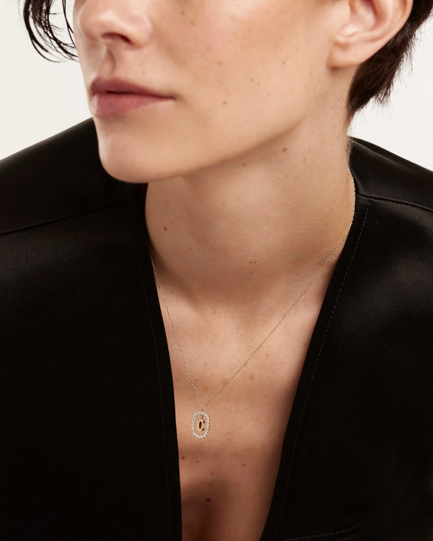 Diamonds And Gold Letter Necklaces 2 Diamonds And Gold Letter Necklaces - Image 2