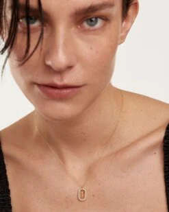 Diamonds And Gold Letter T Necklace -Fashion Accessories 2 CO05 025 U 2