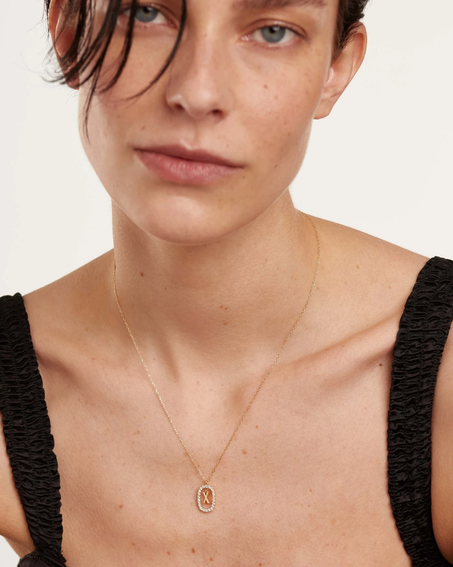 Diamonds And Gold Letter X Necklace 2 Diamonds And Gold Letter X Necklace - Image 2