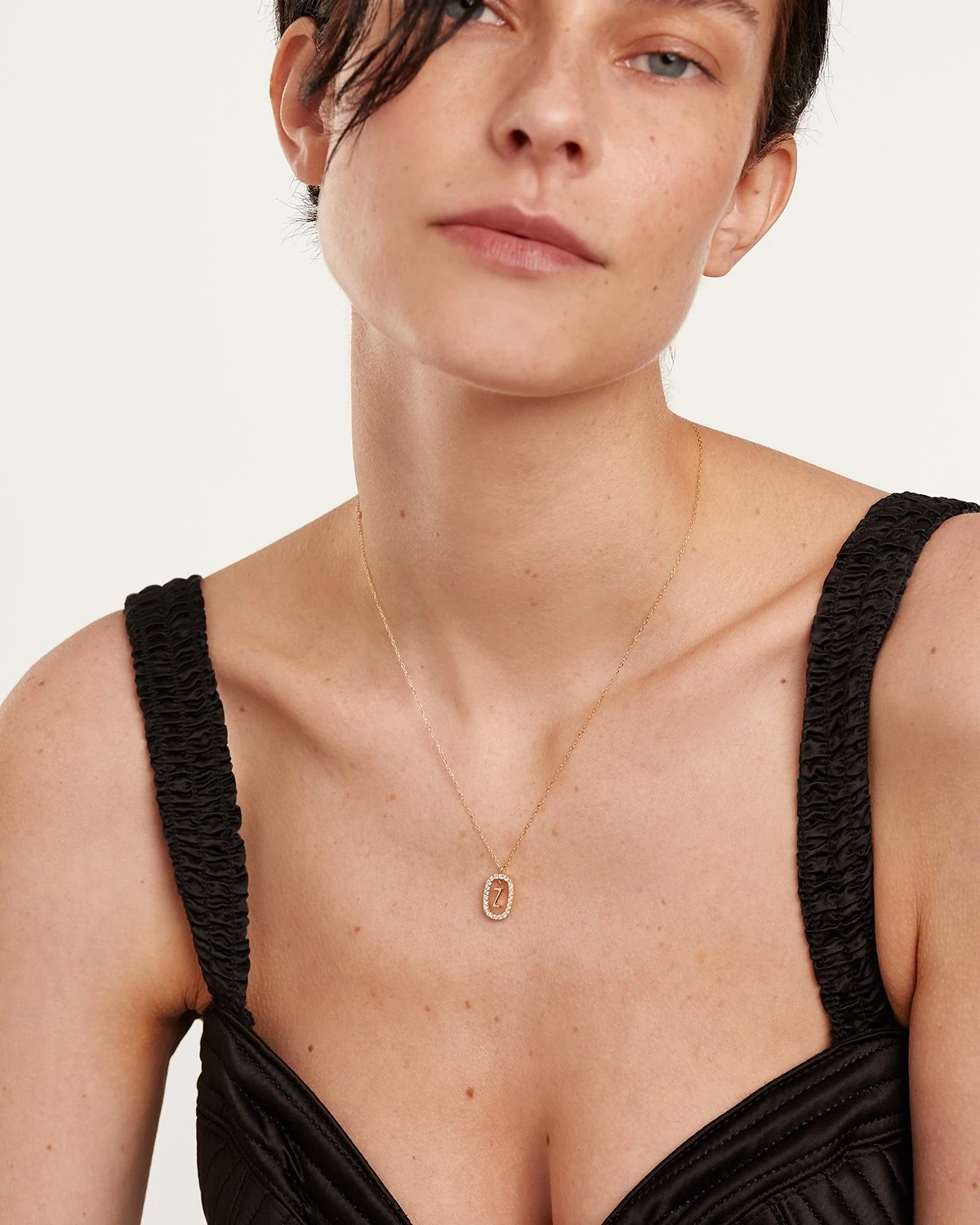 Diamonds And Gold Letter Z Necklace 9 Diamonds And Gold Letter Z Necklace - Image 9