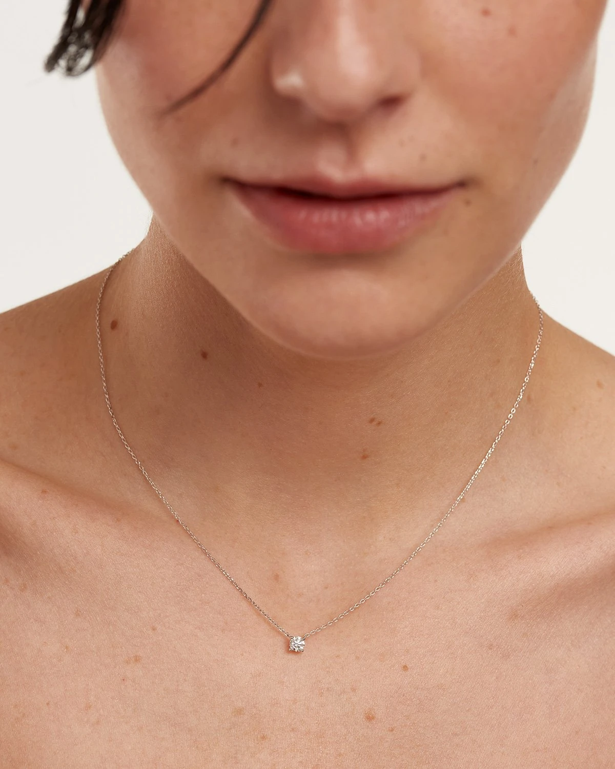 Diamonds And White Gold Solitaire Medium Necklace 7 Diamonds And White Gold Solitaire Medium Necklace - Image 7