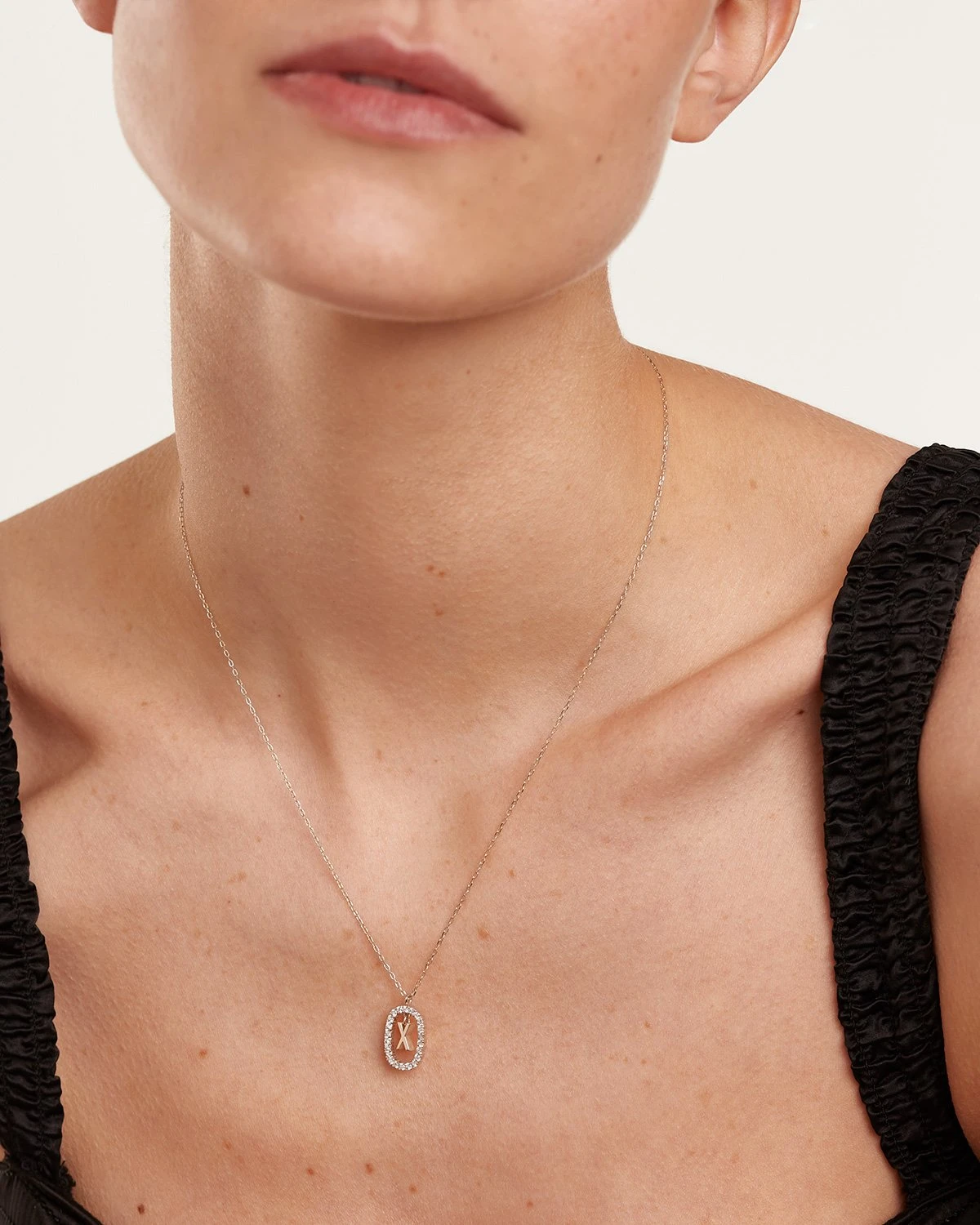 Diamonds And White Gold Letter X Necklace 8 Diamonds And White Gold Letter X Necklace - Image 8