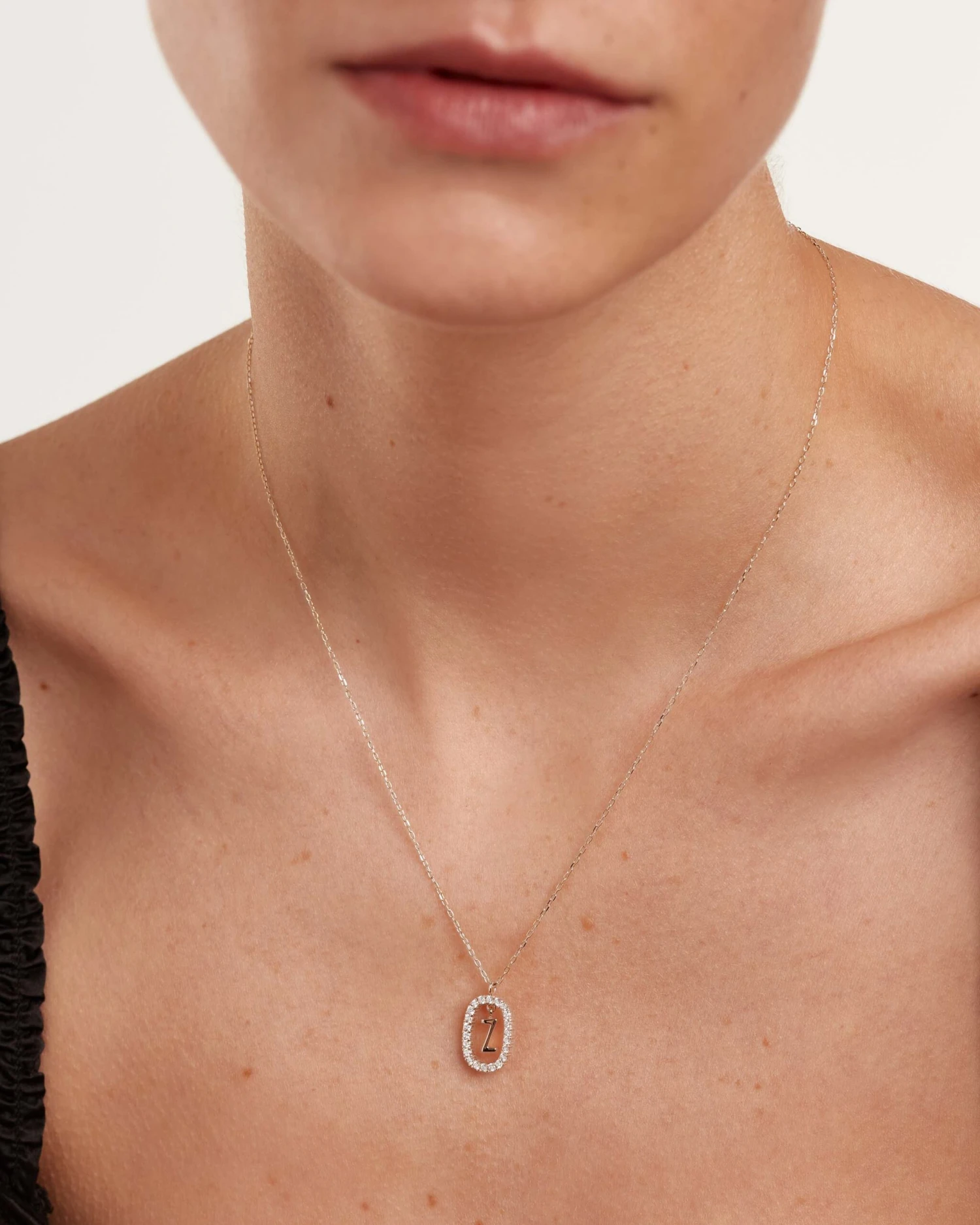 Diamonds And White Gold Letter Z Necklace 2 Diamonds And White Gold Letter Z Necklace - Image 2