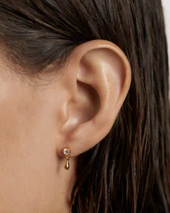 Water Single Stud Earring -Fashion Accessories 2 PG01 027 U beauty2