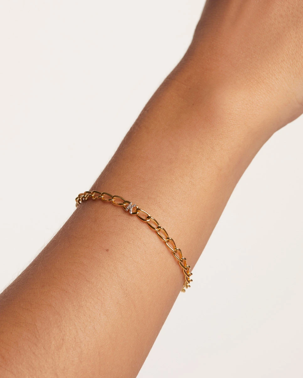 Letter K Chain Bracelet 7 Letter K Chain Bracelet - Image 7