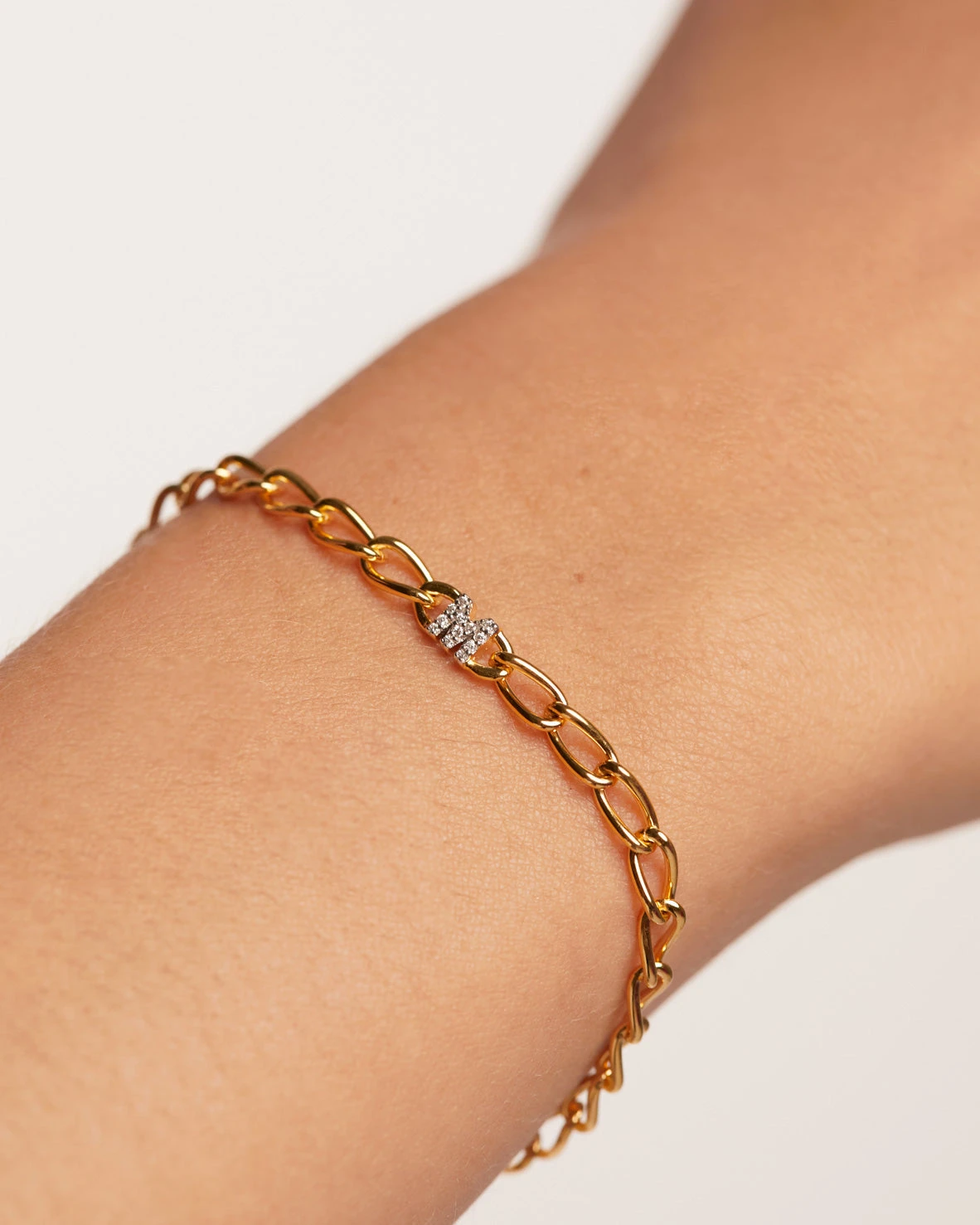 Letter M Chain Bracelet 6 Letter M Chain Bracelet - Image 6