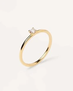 Diamonds And Gold Solitaire Mini Ring 8 Diamonds And Gold Solitaire Mini Ring -Fashion Accessories 3 AN05 011 alt1 scaled
