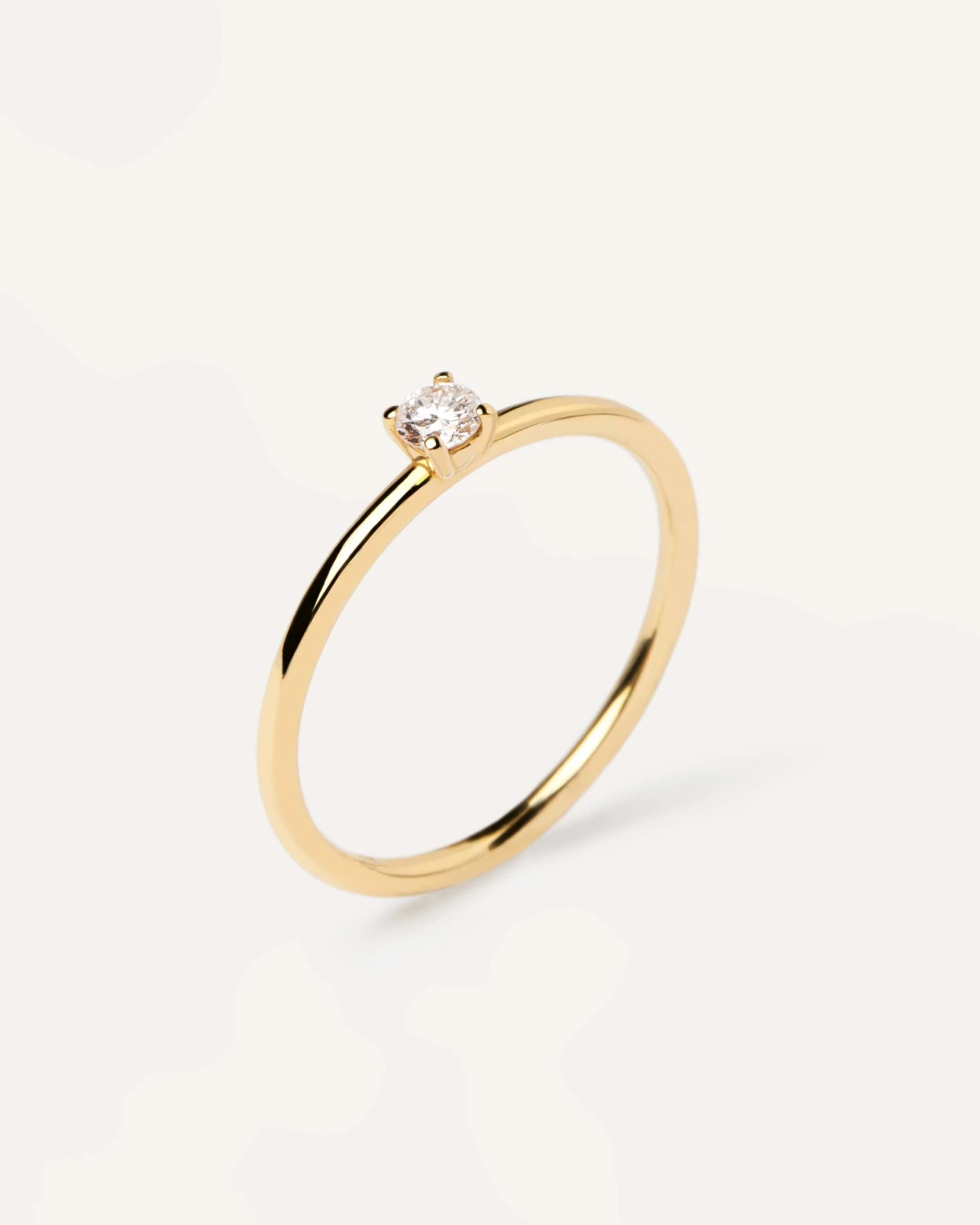 Diamonds And Gold Solitaire Mini Ring 3 Diamonds And Gold Solitaire Mini Ring - Image 3