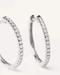 Diamonds And White Gold Eternity Medium Hoops -Fashion Accessories 3 AR06 016 U alt1 scaled