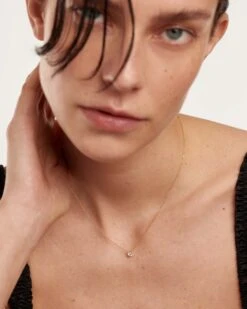 Diamonds And Gold Solitaire Medium Necklace -Fashion Accessories 3 CO05 002 U 0 scaled