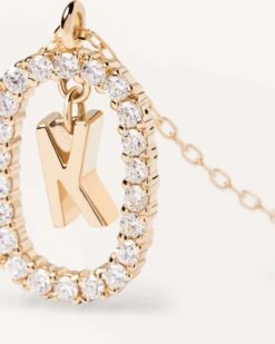 Diamonds And Gold Letter K Necklace -Fashion Accessories 3 CO05 016 U alt2 scaled