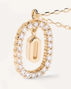 Diamonds And Gold Letter O Necklace -Fashion Accessories 3 CO05 020 U alt2 scaled