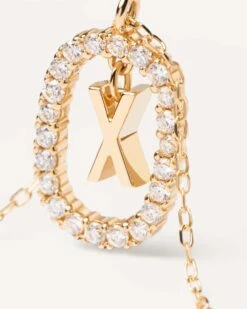 Diamonds And Gold Letter X Necklace 12 Diamonds And Gold Letter X Necklace -Fashion Accessories 3 CO05 029 U alt2 scaled