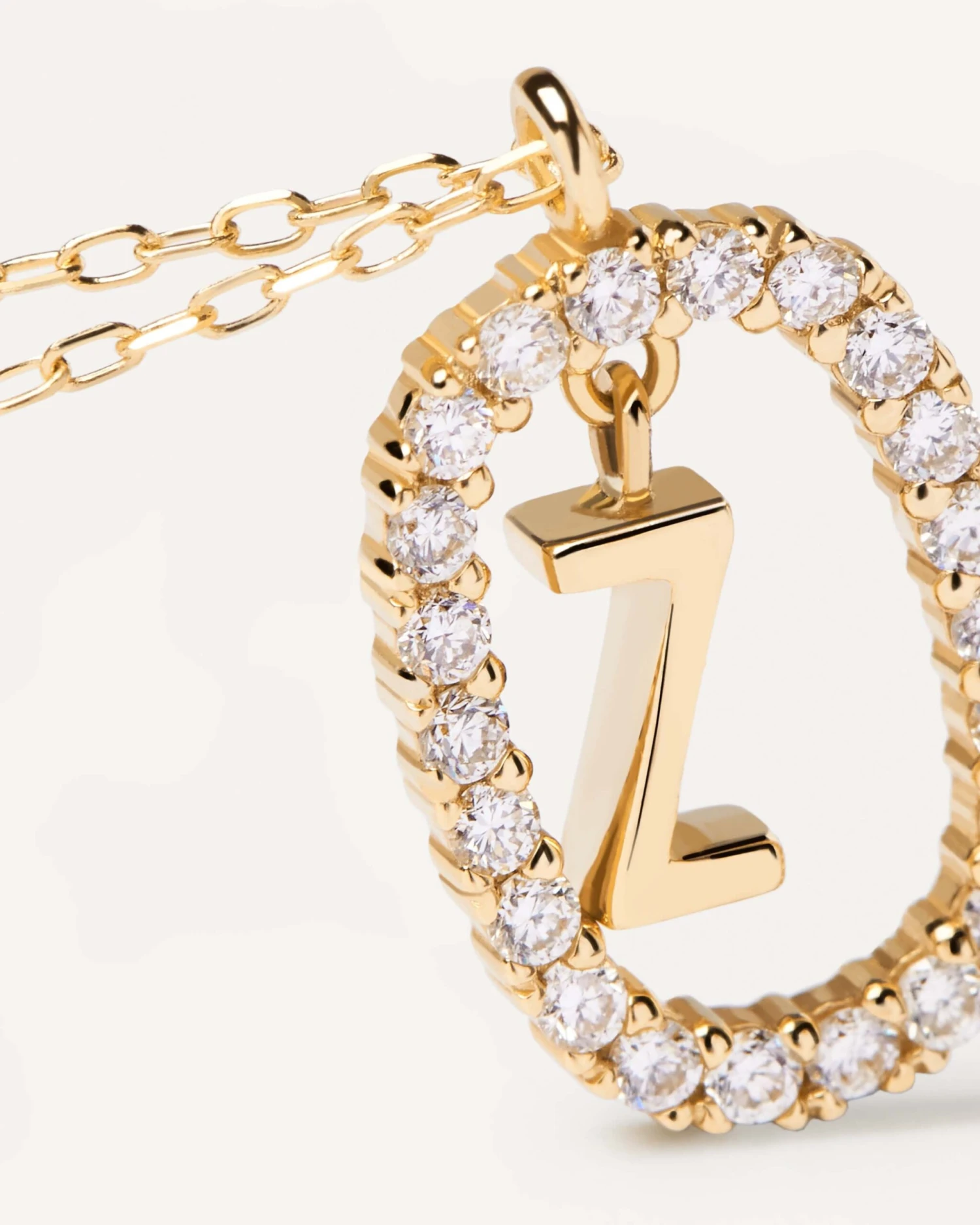 Diamonds And Gold Letter Z Necklace 3 Diamonds And Gold Letter Z Necklace - Image 3