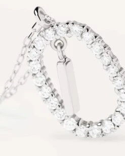 Diamonds And White Gold Letter I Necklace -Fashion Accessories 3 CO06 014 U alt2 scaled