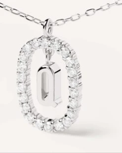 Diamonds And White Gold Letter Q Necklace -Fashion Accessories 3 CO06 022 U alt2 scaled