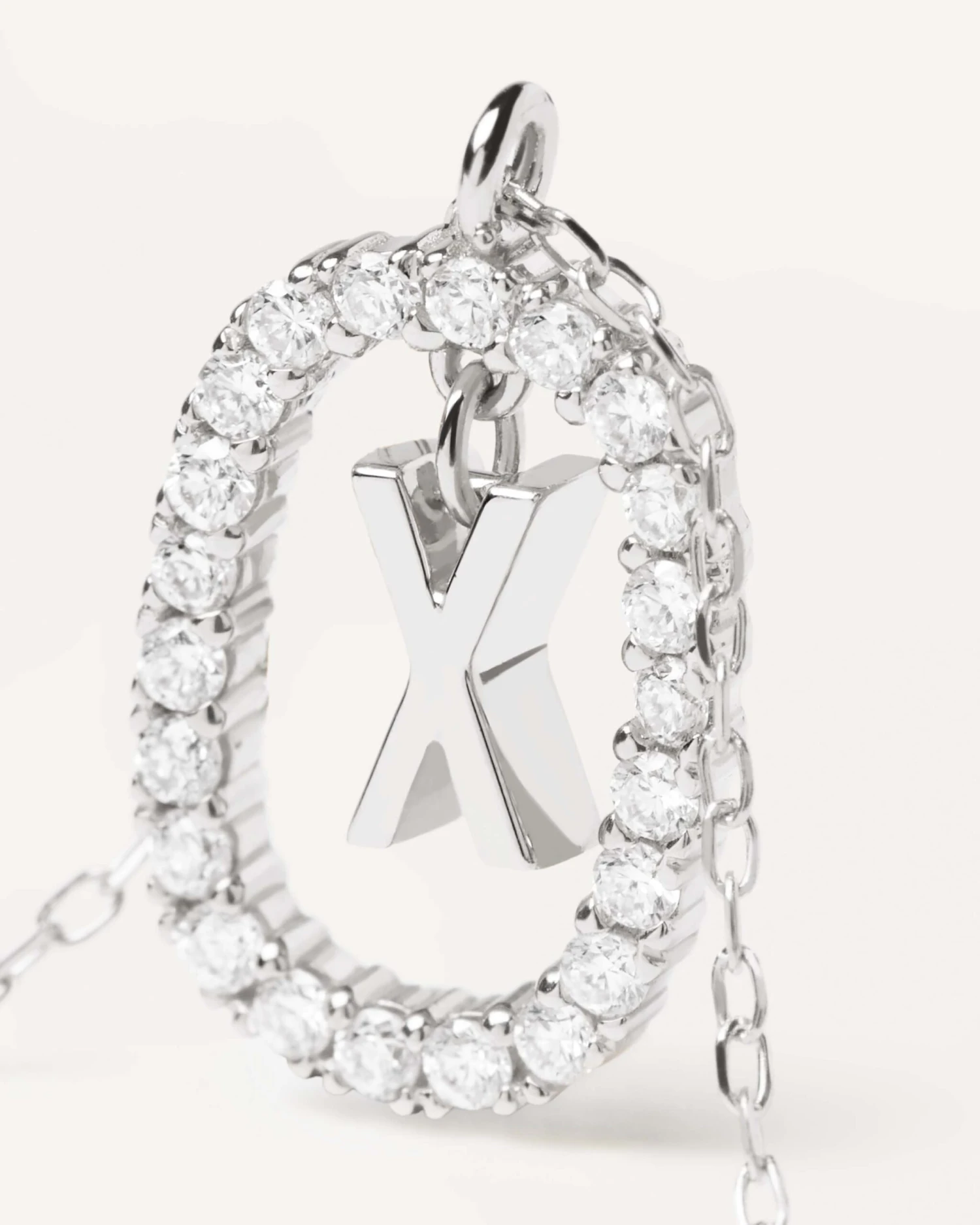 Diamonds And White Gold Letter X Necklace 3 Diamonds And White Gold Letter X Necklace - Image 3