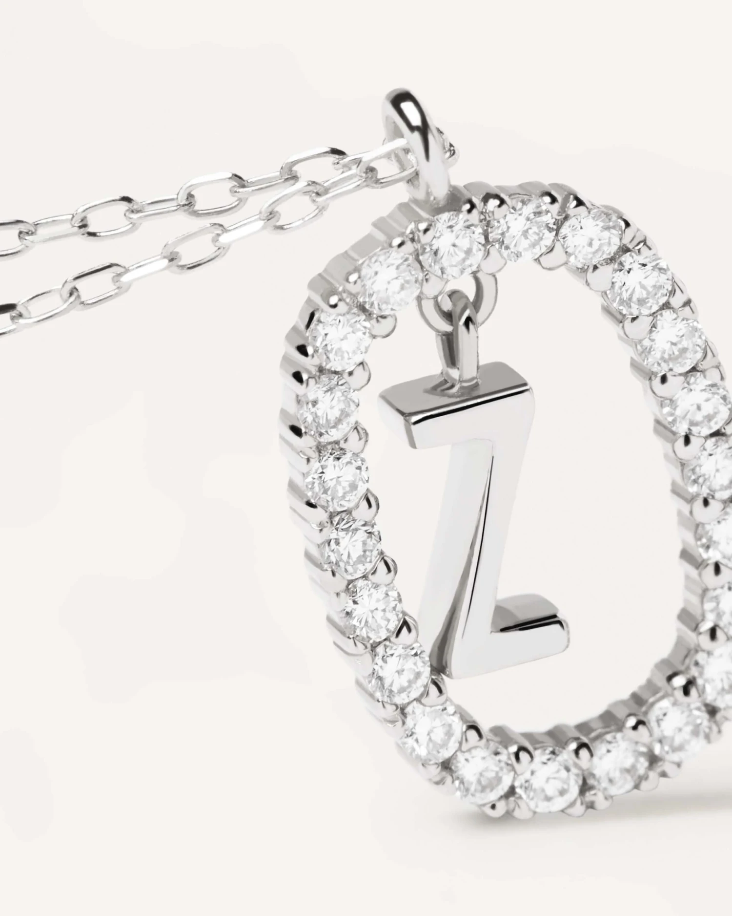 Diamonds And White Gold Letter Z Necklace 3 Diamonds And White Gold Letter Z Necklace - Image 3
