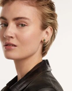 Akiro Moss Agate Single Earring -Fashion Accessories 3 PG01 681 U beauty1 scaled