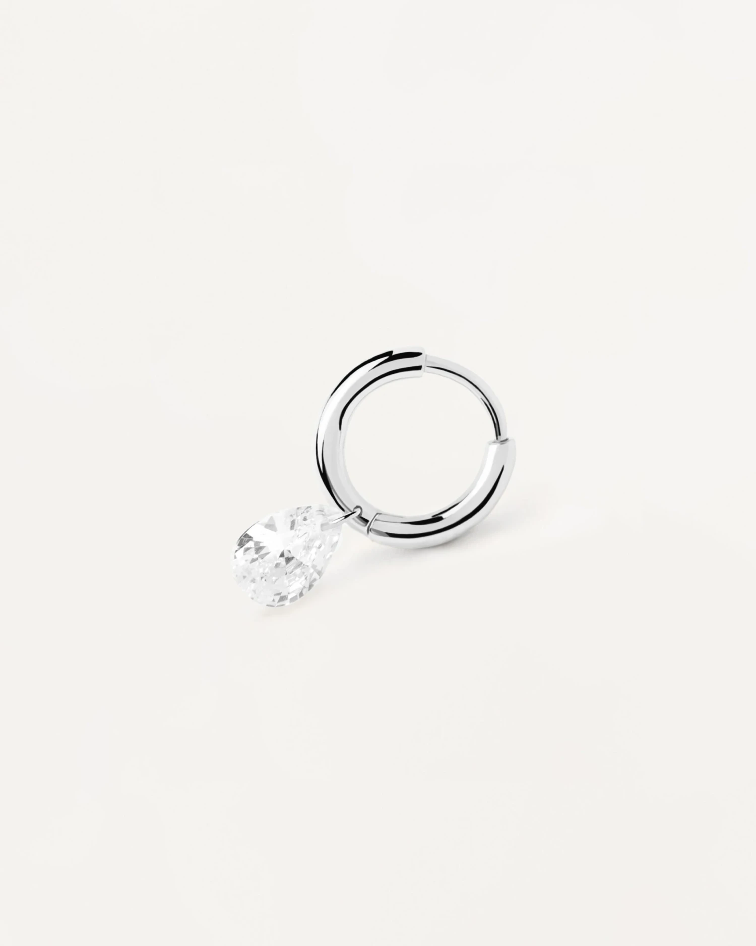 Aqua Silver Single Hoop Earring 4 Aqua Silver Single Hoop Earring - Image 4