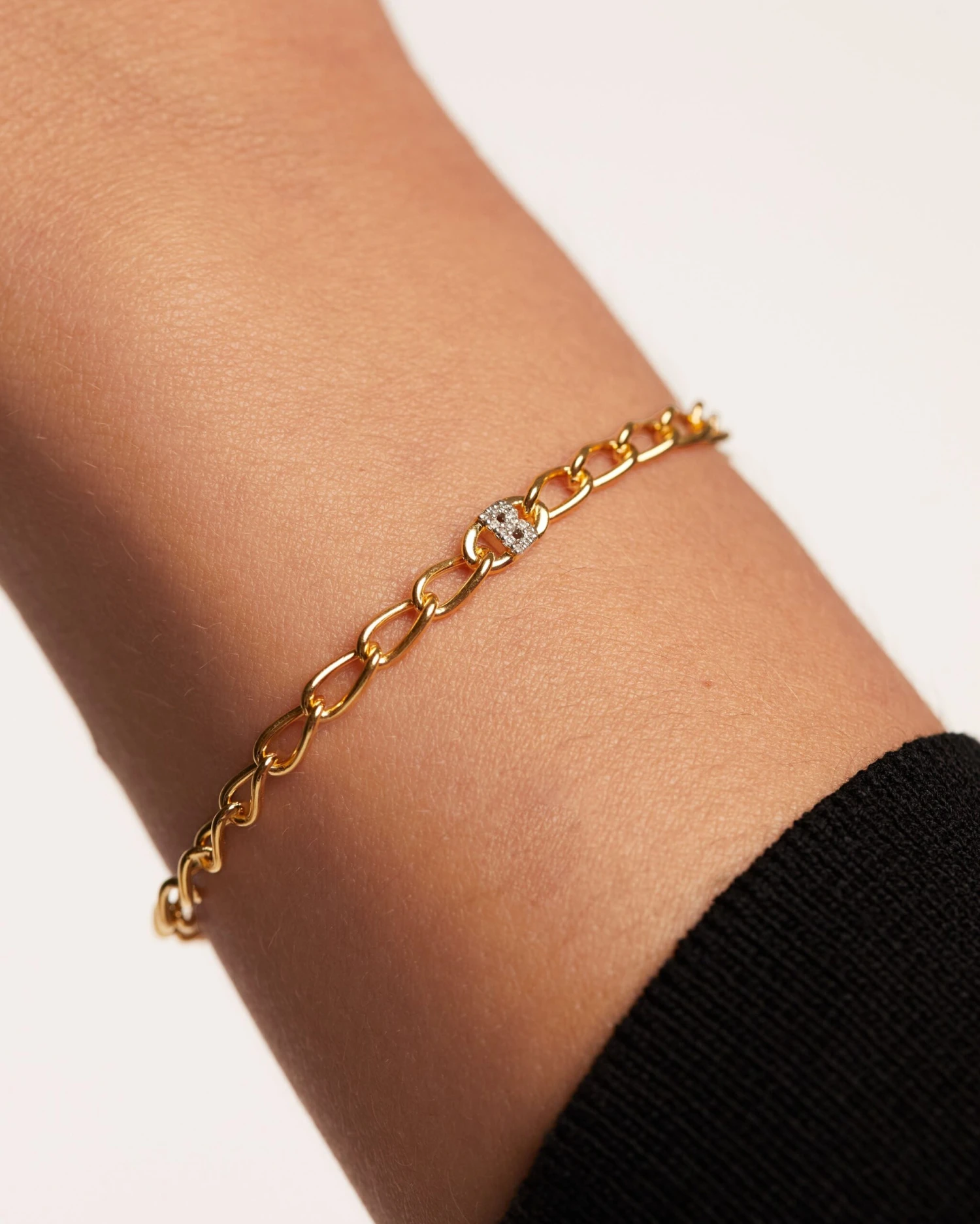 Letter B Chain Bracelet 3 Letter B Chain Bracelet - Image 3