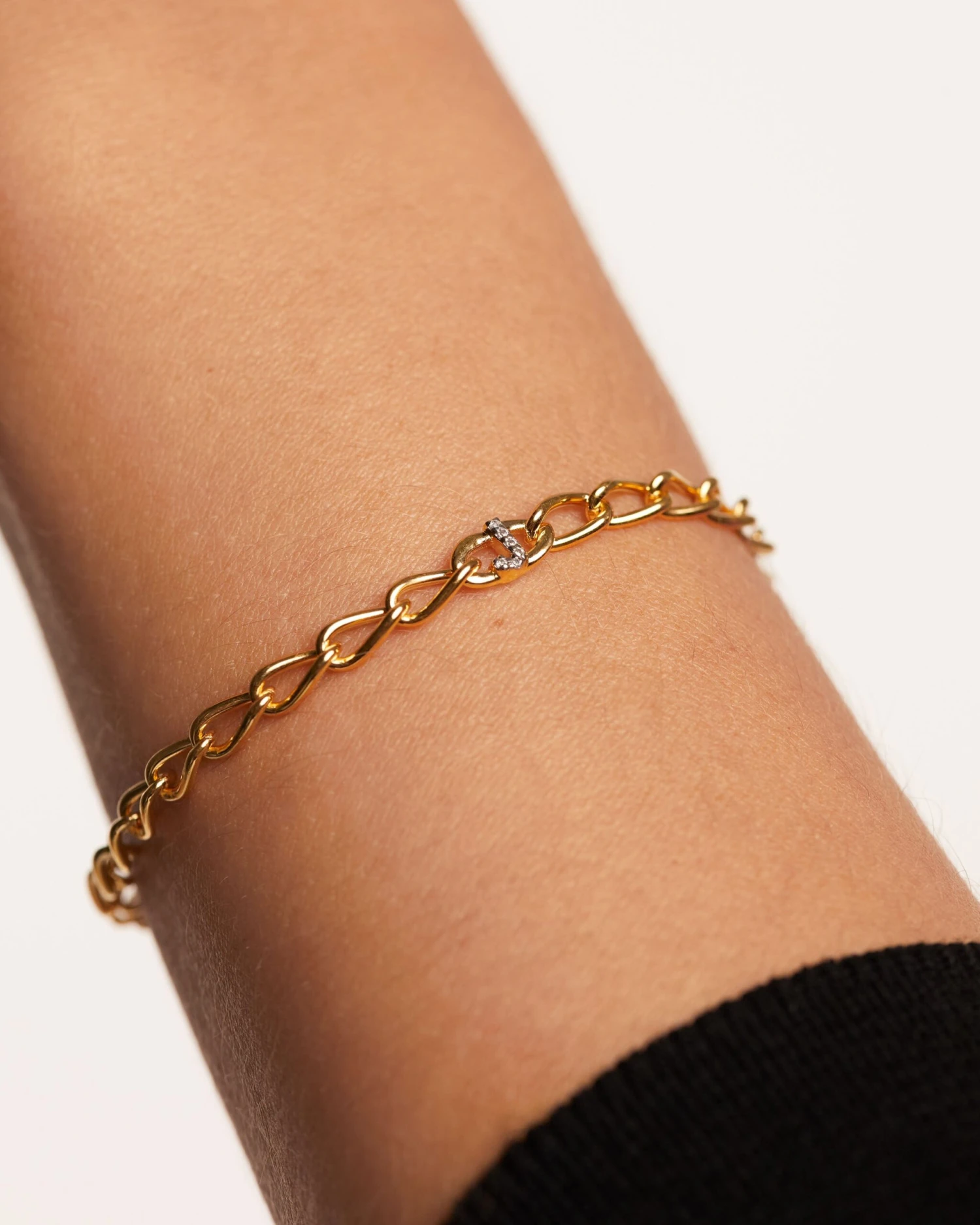 Letter J Chain Bracelet 3 Letter J Chain Bracelet - Image 3