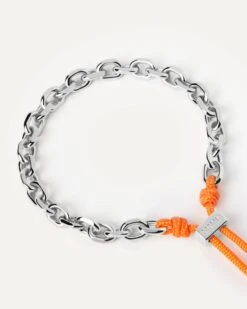 Tangerine Essential Rope And Chain Silver Bracelet -Fashion Accessories 3 PU02 693 U alt1 scaled