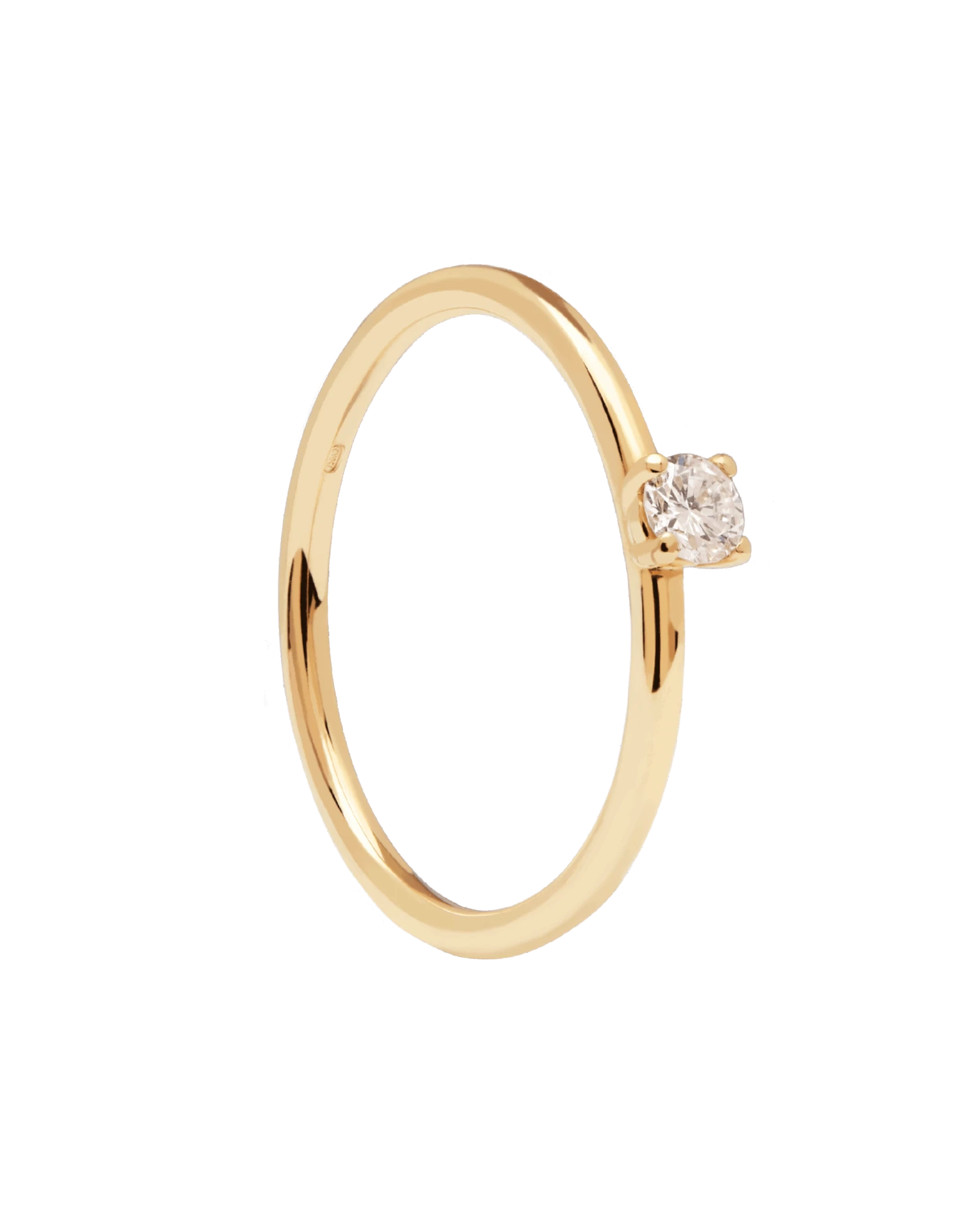 Diamonds And Gold Solitaire Mini Ring 4 Diamonds And Gold Solitaire Mini Ring - Image 4