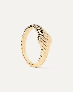 Gold Vicky Stamp Ring -Fashion Accessories 4 AN05 A84 scaled