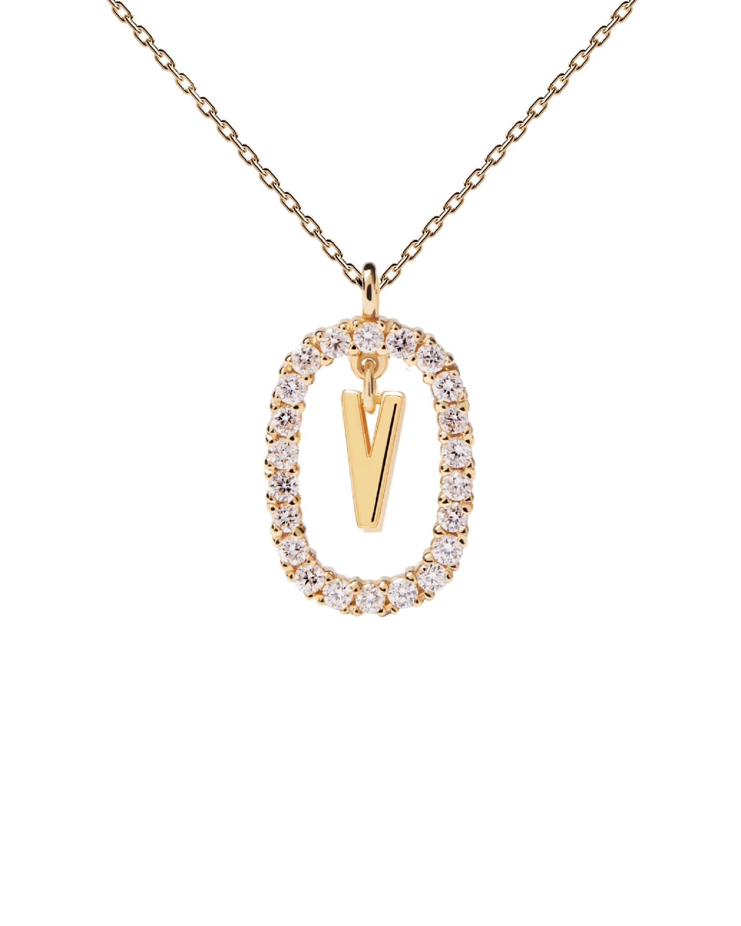 Diamonds And Gold Letter V Necklace 4 Diamonds And Gold Letter V Necklace - Image 4