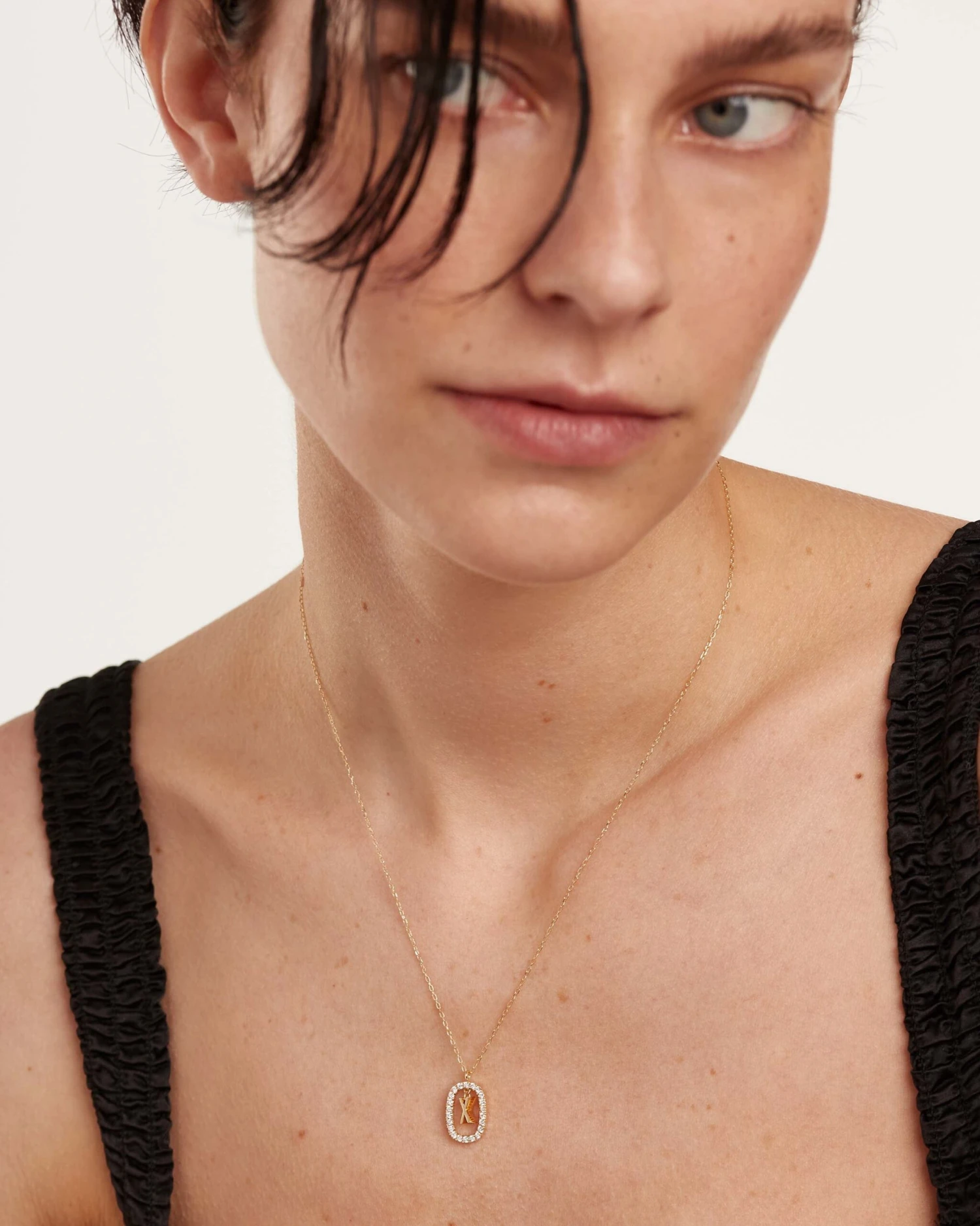 Diamonds And Gold Letter X Necklace 4 Diamonds And Gold Letter X Necklace - Image 4