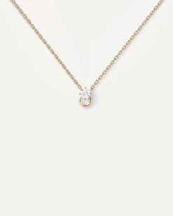 Diamond And Gold Ari Solitary Necklace -Fashion Accessories 4 CO05 724 U scaled