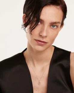 Diamonds And White Gold Letter D Necklace -Fashion Accessories 4 CO06 009 U scaled