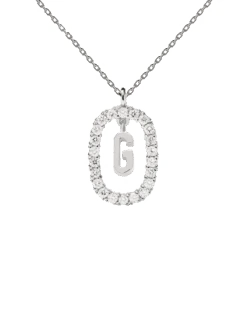 Diamonds And White Gold Letter G Necklace -Fashion Accessories 4 CO06 012 U scaled