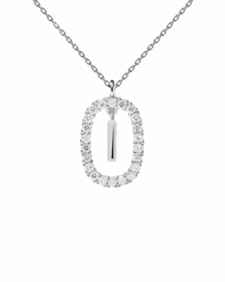 Diamonds And White Gold Letter I Necklace -Fashion Accessories 4 CO06 014 U scaled