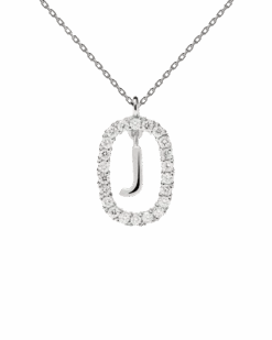 Diamonds And White Gold Letter J Necklace 12 Diamonds And White Gold Letter J Necklace -Fashion Accessories 4 CO06 015 U scaled