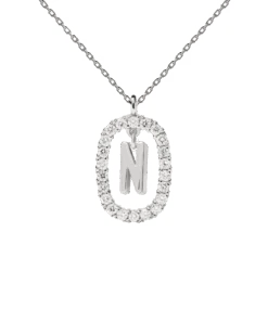 Diamonds And White Gold Letter N Necklace 12 Diamonds And White Gold Letter N Necklace -Fashion Accessories 4 CO06 019 U scaled