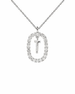 Diamonds And White Gold Letter T Necklace 12 Diamonds And White Gold Letter T Necklace -Fashion Accessories 4 CO06 025 U scaled