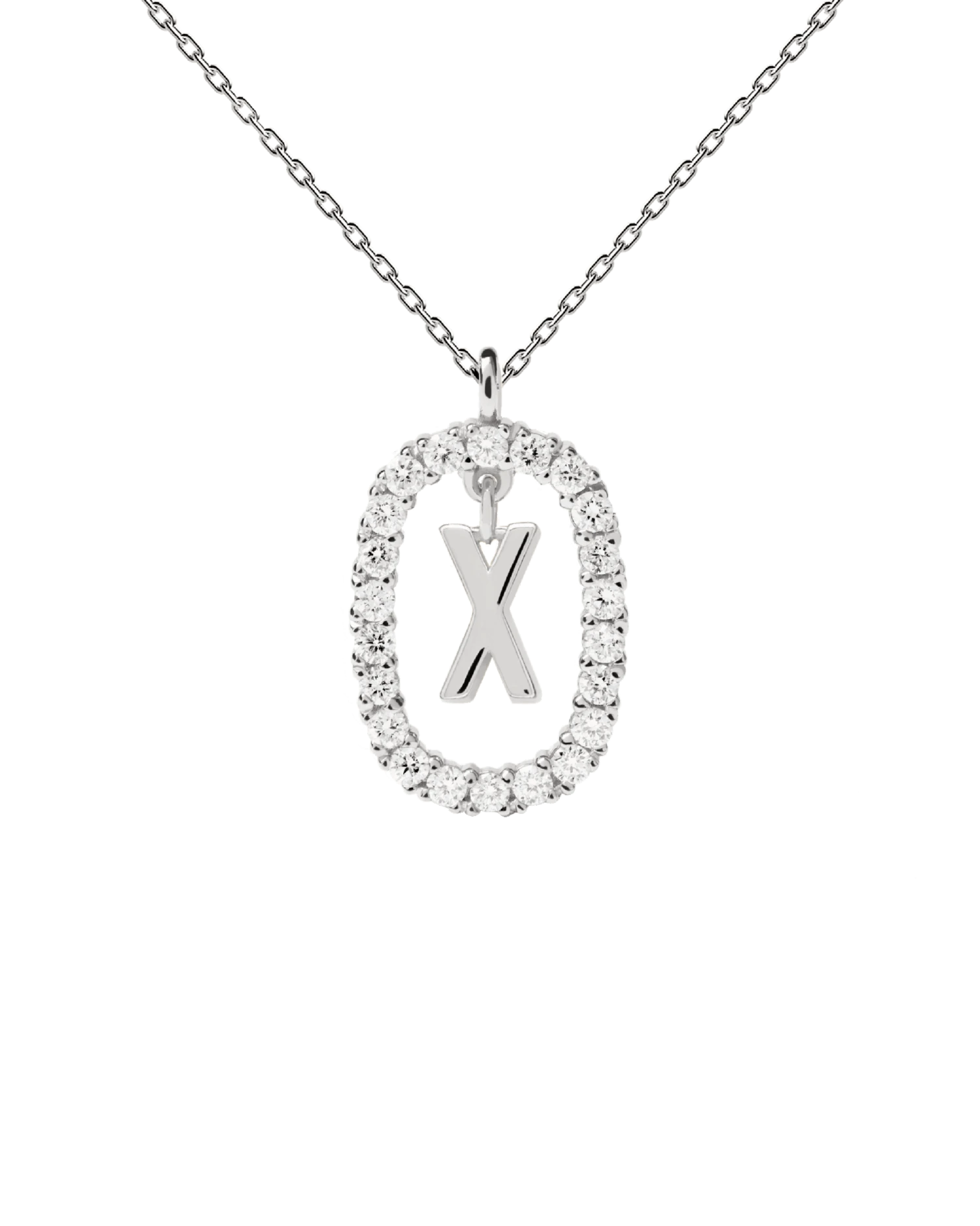 Diamonds And White Gold Letter X Necklace 4 Diamonds And White Gold Letter X Necklace - Image 4