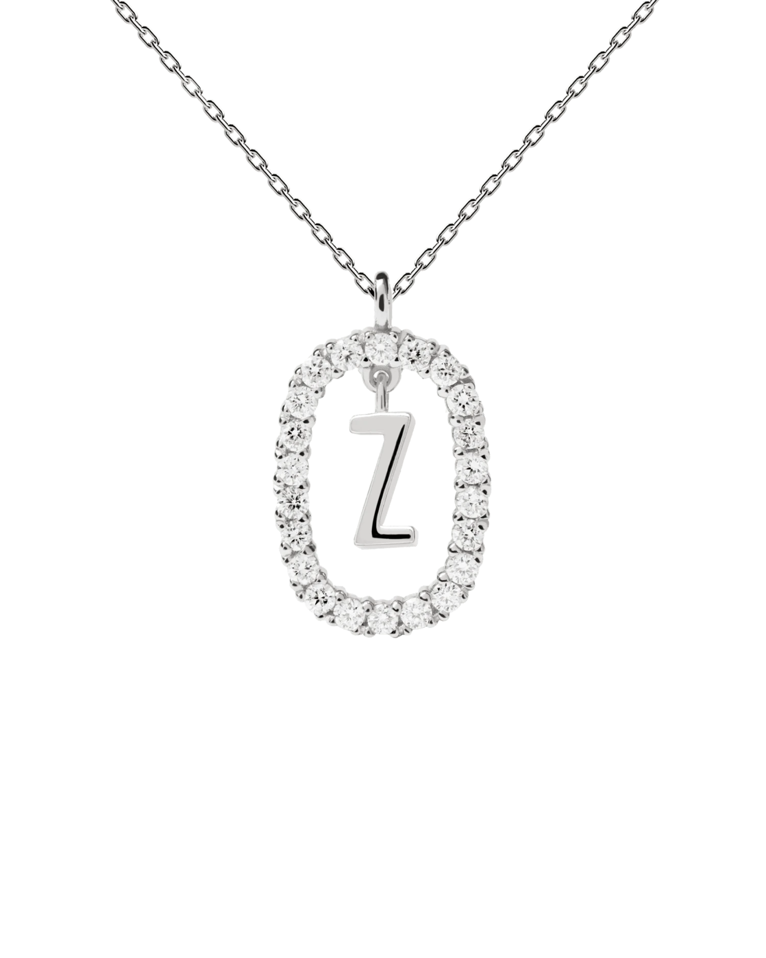 Diamonds And White Gold Letter Z Necklace 4 Diamonds And White Gold Letter Z Necklace - Image 4