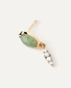 Green Aventurine Ginger Single Earring -Fashion Accessories 4 PG01 063 U alt2 scaled