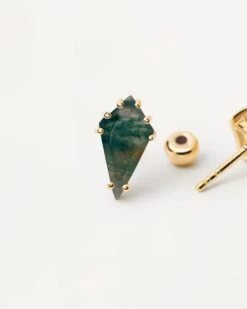 Akiro Moss Agate Single Earring -Fashion Accessories 4 PG01 681 U alt1 scaled